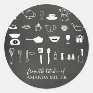 Chalkboard uit de keuken van de rondekruis ronde sticker