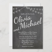 Chalkboard-uitnodiging met String-lampjes Kaart (Voorkant)