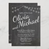 Chalkboard-uitnodiging met String-lampjes Kaart (Voorkant / Achterkant)