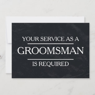 Chalkboard Uw Dienst wordt gevraagd als Groomsman Kaart
