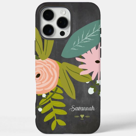 Chalkboard van flora en fauna Case-Mate iPhone case (Achterkant)