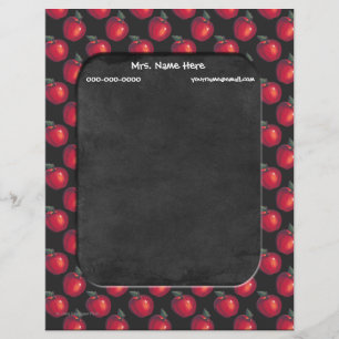 Chalkboard van rode appels persoonlijk briefhoofd