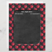 Chalkboard van rode appels persoonlijk briefhoofd (Voorkant / Achterkant)