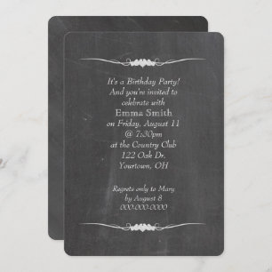 Chalkboard verjaardagsfeestje kaart