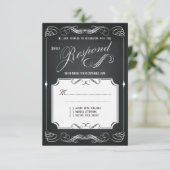 Chalkboard Vintage Bold Typographie Mariage RSVP (Debout devant)