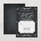 Chalkboard Vintage Bold Typographie Mariage RSVP (Devant / Derrière)