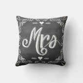 Chalkboard Vintage Moderne Mme Bride Coussin (Verso)