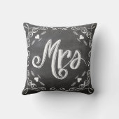 Chalkboard Vintage Moderne Mme Brides Coussin (Verso)