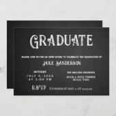 Chalkboard Vintage Open Huis Afstuderen Kaart (Voorkant / Achterkant)