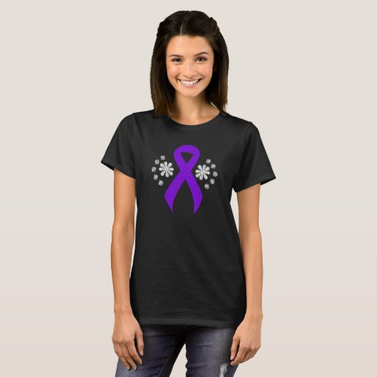 Chalkboard Violet Ribbon, Hodgkin-lymfoom T-shirt (Voorkant volledig)