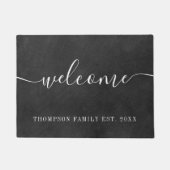 Chalkboard voor persoonlijke familienaam deurmat (Voorkant)