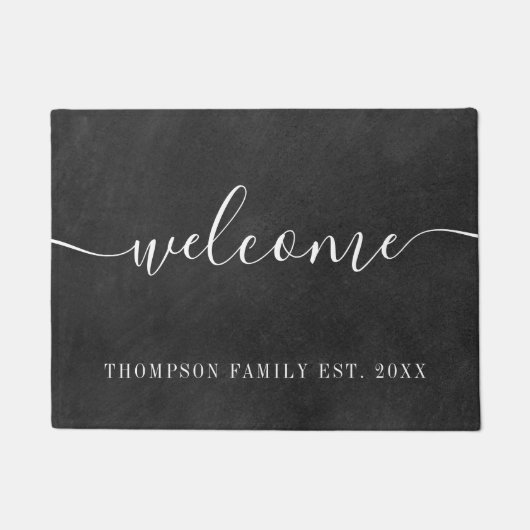 Chalkboard voor persoonlijke familienaam deurmat (Voorkant)