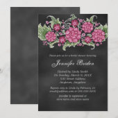 Chalkboard Vrijgezellenfeest Rustic Flowers Kaart (Voorkant / Achterkant)