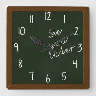 Chalkboard wandklok bij Blackboard Vierkante Klok