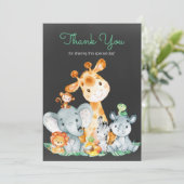 Chalkboard Watercol Cute Jungle Animaux Merci (Debout devant)