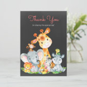 Chalkboard Watercol Cute Jungle Animaux Merci (Debout devant)