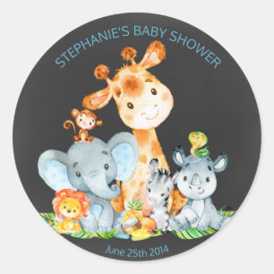 Chalkboard Watercol Cute Jungle Animaux Stickers