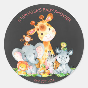 Chalkboard Watercol Cute Jungle Animaux Stickers