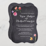 Chalkboard Watercolor Flower Wedding Invitations<br><div class="desc">L'utilisation de l'art délicat des aquarelles contre un arrière - plan en damier fait que cette invitation se démarque de toutes les autres. Complétez le look avec les designs correspondants de la collection. (Entièrement personnalisable). C'était un plaisir de le créer pour vous.</div>