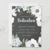 Chalkboard Waterverf Anemone Dedication Kaart (Voorkant)