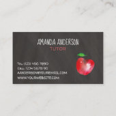 Chalkboard Waterverf appels Modern Tutor Visitekaartje (Achterkant)