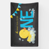 Chalkboard Waterverf Duck One Party Banner (Verticaal)