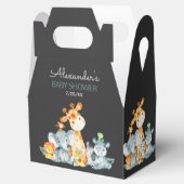 Chalkboard Waterverf Oerwoud Dieren Baby shower Bedankdoosjes (Geopend)
