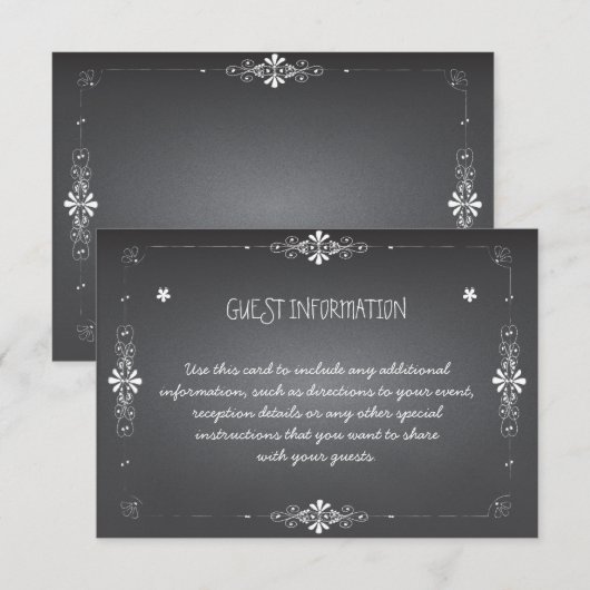 Chalkboard Weddenschap-kaart voor verzending Informatiekaartje (Voorkant / Achterkant)