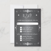 Chalkboard Weddenschap RSVP-reactiekaart met binne RSVP Kaartje (Voorkant)