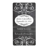 Chalkboard Weddenschap Wijn Label (Voorkant)