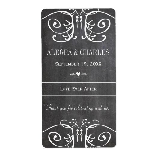 Chalkboard Weddenschap Wijn Label (Voorkant)