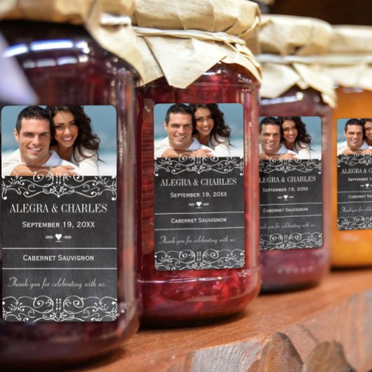 Chalkboard Weddenschap Wijn Label