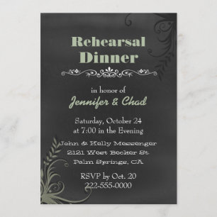 Chalkboard Weddenschappen Rehearsal Dinner Custom Kaart