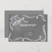  Chalkboard Wedding Bells RSVP (Voorkant / Achterkant)