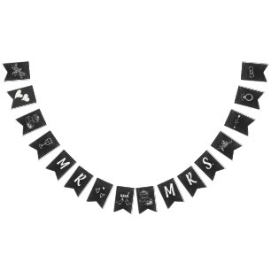  Chalkboard Wedding Bunting Vlaggetjes