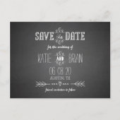Chalkboard Wedding Enregistrer la date Carte posta (Devant)