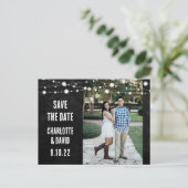 Chalkboard Wedding Enregistrer La Date Photo Carte (Debout devant)