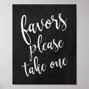 Chalkboard Wedding Favors 8 x 10 Sign Poster
