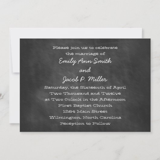 Chalkboard Wedding Invitations Kaart (Voorkant)