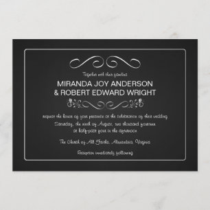 Chalkboard Wedding Invitting Plain and Simple Kaart