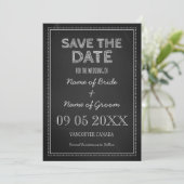 Chalkboard Wedding Photo Save the Date Kaart (Staand voorkant)