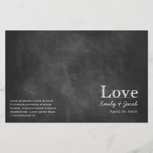 Chalkboard Wedding Programs (Voorkant)