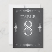 Chalkboard Wedding Reception Table Number Kaart (Voorkant)