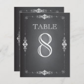 Chalkboard Wedding Reception Table Number Kaart (Voorkant / Achterkant)
