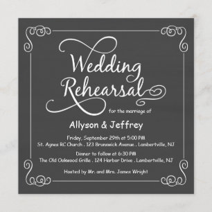 Chalkboard Wedding Rehearsal Dinner Invitations Kaart