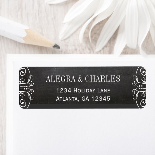 Chalkboard Wedding Return-adres Etiket (Insitu)