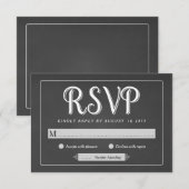 Chalkboard Wedding RSVP - Basic Response Cards Kaartje (Voorkant / Achterkant)