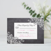 Chalkboard Wedding RSVP-kaart RSVP Kaartje (Staand voorkant)