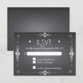 Chalkboard Wedding RSVP-reactiekaart RSVP Kaartje (Voorkant / Achterkant)