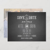 Chalkboard Wedding Save the Date Briefkaart (Voorkant / Achterkant)
